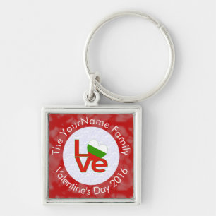 Bulgarian Red LOVE Flag Personalized Keychain
