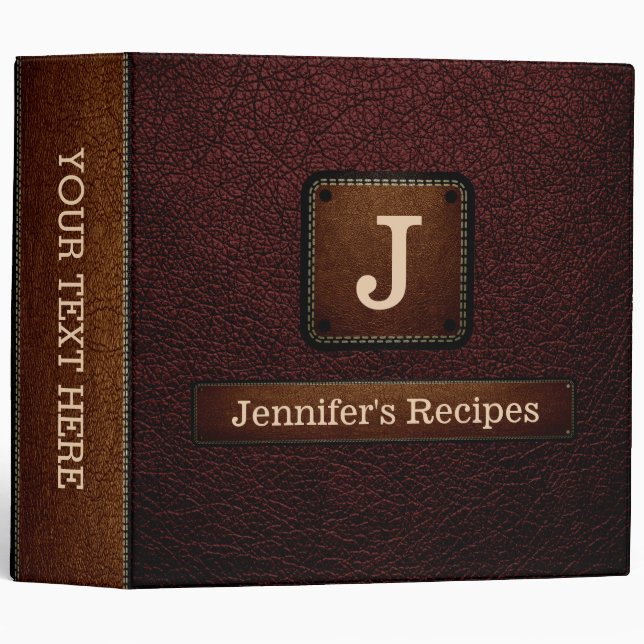 Bulgarian rose Elegant Recipe Leather Look 3 Ring Binder (Front/Spine)