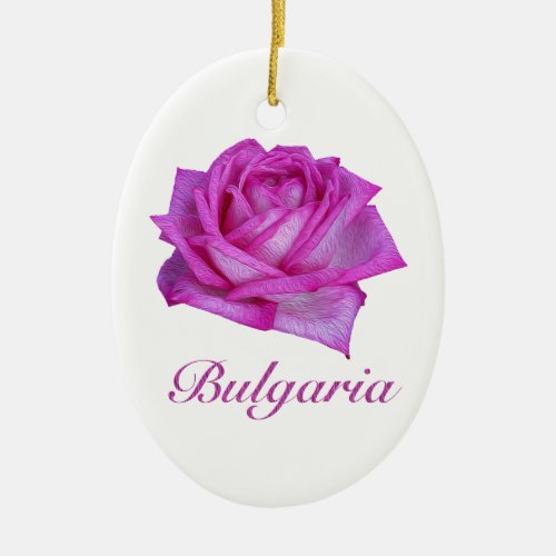 Bulgarian Rose_ Oil Paint Ceramic Ornament