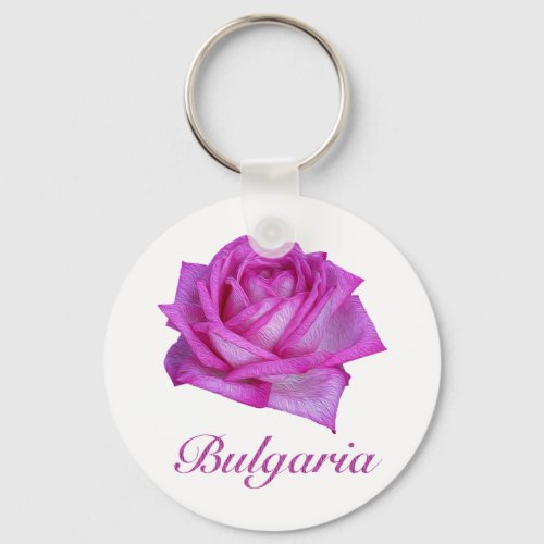 Bulgarian Rose_ Oil Paint Keychain