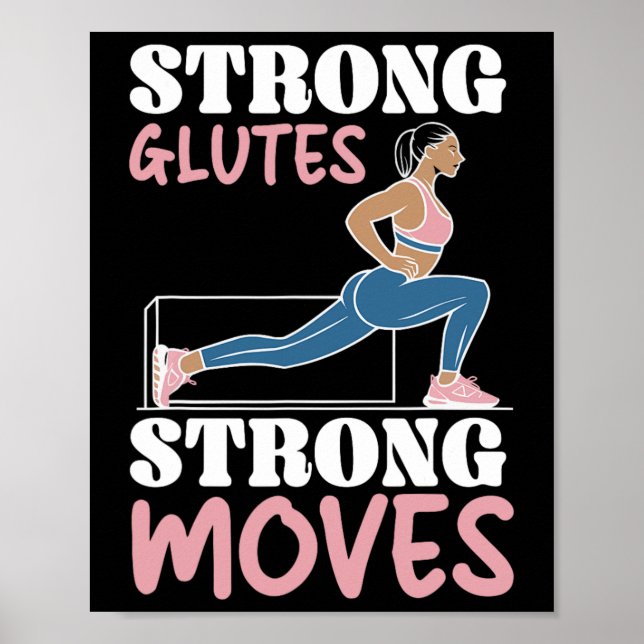 Bulgarian Squat Exercise Bodybuilding Fitness Work Poster (Front)