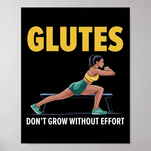 Bulgarian Squat Exercise Bodybuilding Fitness Work Poster (Front)