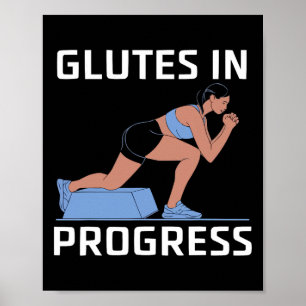 Bulgarian Squat Exercise Bodybuilding Fitness Work Poster