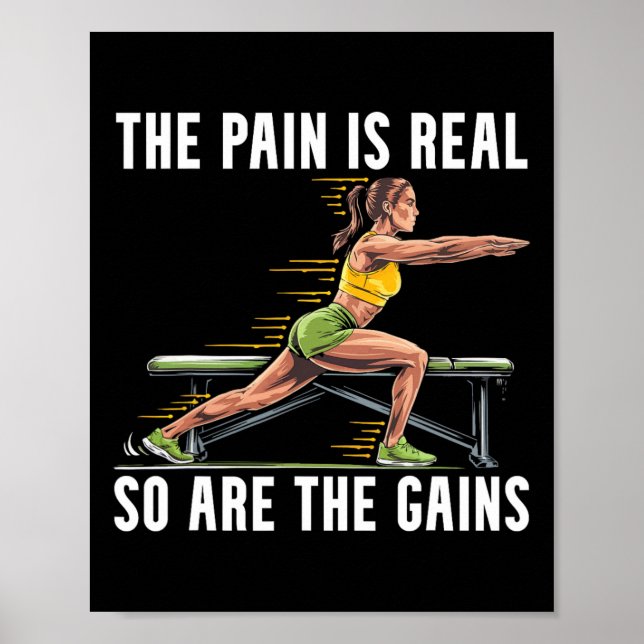 Bulgarian Squat Exercise Bodybuilding Fitness Work Poster (Front)