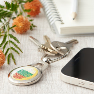 Bulgarian touch fingerprint flag keychain