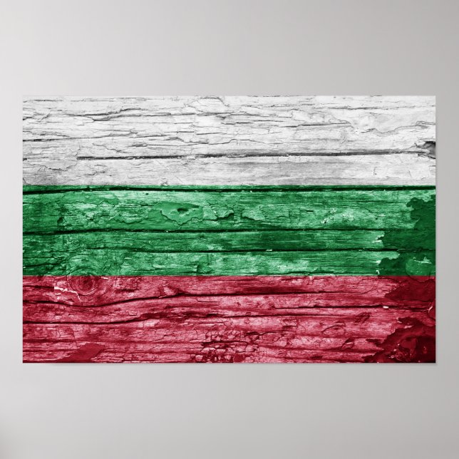 Bulgarian wooden flag poster (Front)