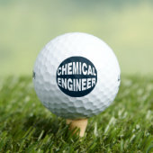 Bulging Black Chemical Engineer Text Golf Balls (Insitu Tee)