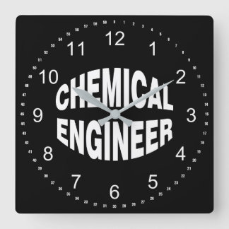 Bulging Chemical Engineer Square Wall Clock