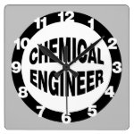 Bulging Chemical Engineer Square Wall Clock