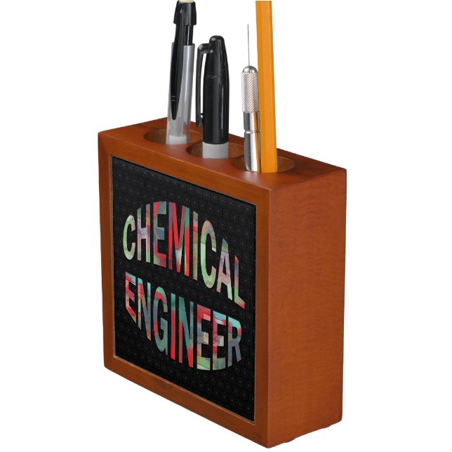 Bulging Chemical Engineer Text Desk Organizer (In Situ)