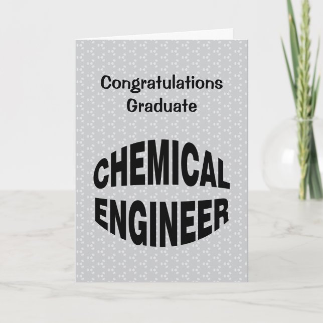 Bulging Chemical Engineer Text Graduation Card (Front)