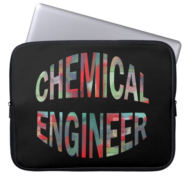 Bulging Chemical Engineer Text Laptop Sleeve (Front)