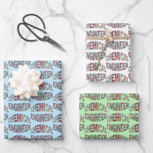 Bulging Chemical Engineer Text Wrapping Paper Sheets