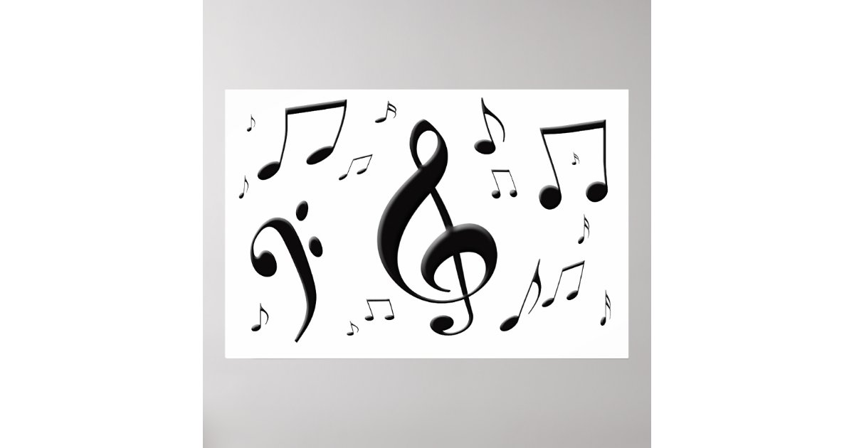 Bulging Music Notes Poster | Zazzle