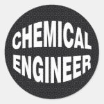 Bulging White Chemical Engineer Text Classic Round Sticker
