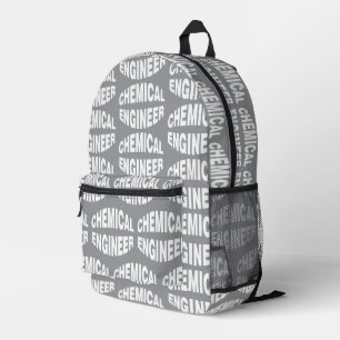 Bulging White Chemical Engineer Text Printed Backpack