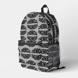 Bulging White Chemical Engineer Text Printed Backpack