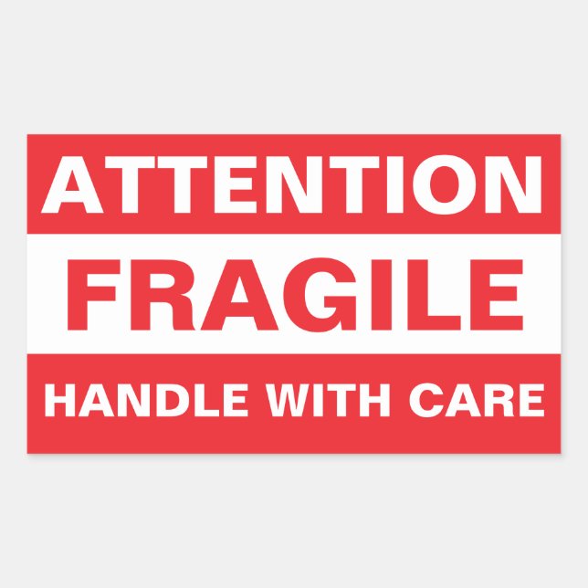 Bulk Attention Fragile Stickers (Handle with Care) (Front)