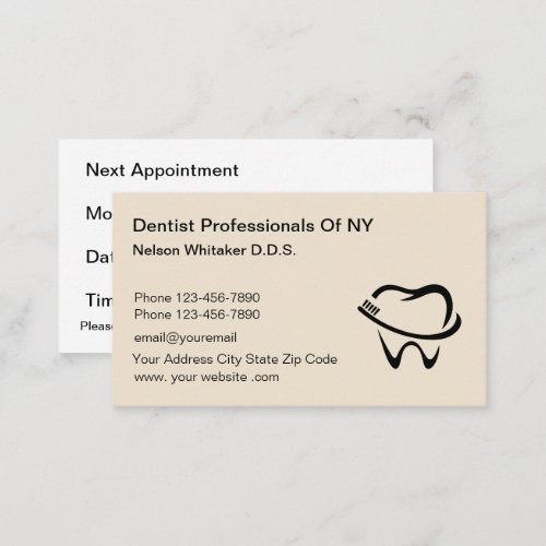 Bulk Dentist Appointment Simple Business Cards