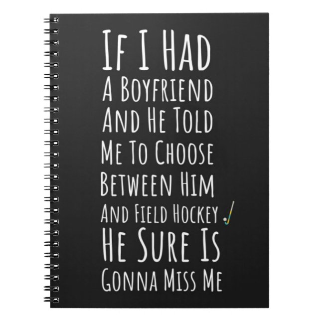 Bulk Field Hockey Gifts For Her Sports Team Player Notebook (Front)