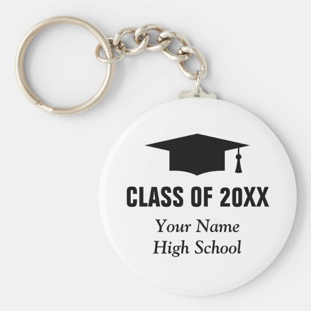 Creative 2019 Lettering Stainless Steel Key Ring key chain Graduation Class Gift 