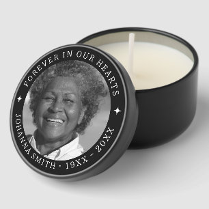 Bulk Memorial Gifts For Funerals Black White Photo Mini Candle Favors