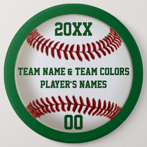 BULK Personalized Baseball Pins Colors and Text Button