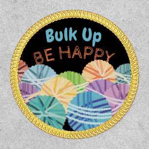 Bulk up happy yarn knitting crochet personalized patch