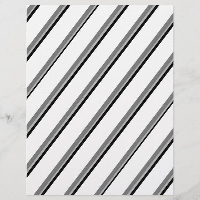 Bulk W&B Diagonal Stripes Scrapbook Pages (Front)