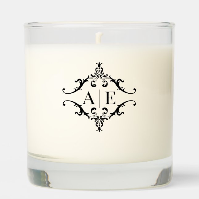 Bulk Wedding Favors – Custom Monogram Scented Candle (Front)