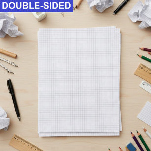 Bulk White Blank Ruled Grid Papers (Inch Squares)
