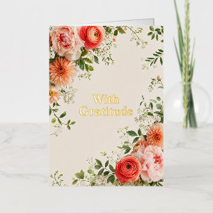 Bulk With Gratitude Floral Gold Foil Cards 