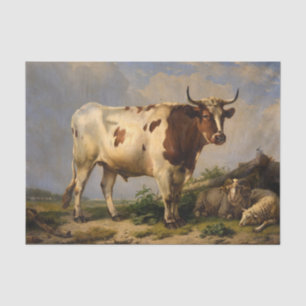 Bull, 1847 by Eugene Joseph Verboeckhoven Tissue Paper
