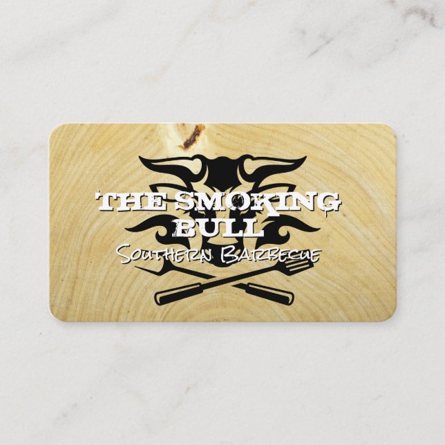 Bull and Barbecue Tools | Restaurant Business Card (Front)