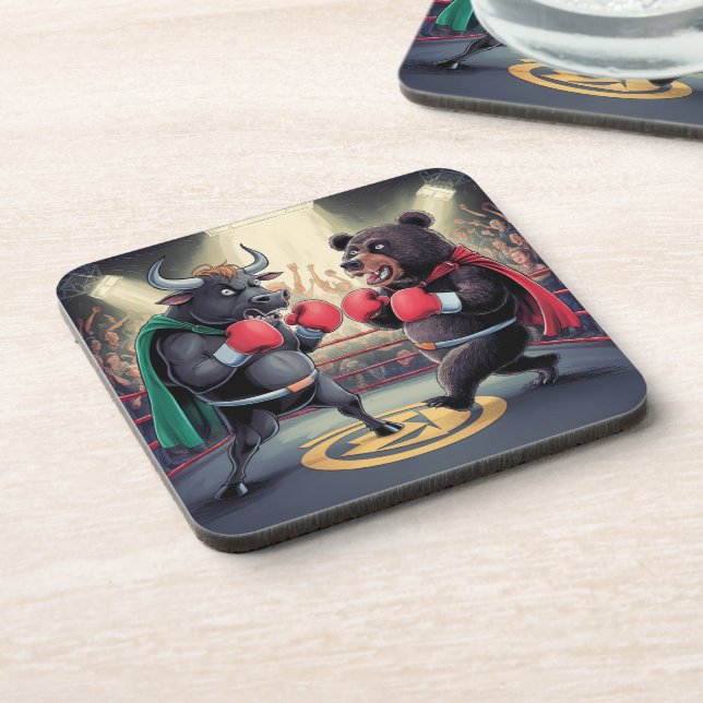 Bull and Bear Beverage Coaster (Left Side)