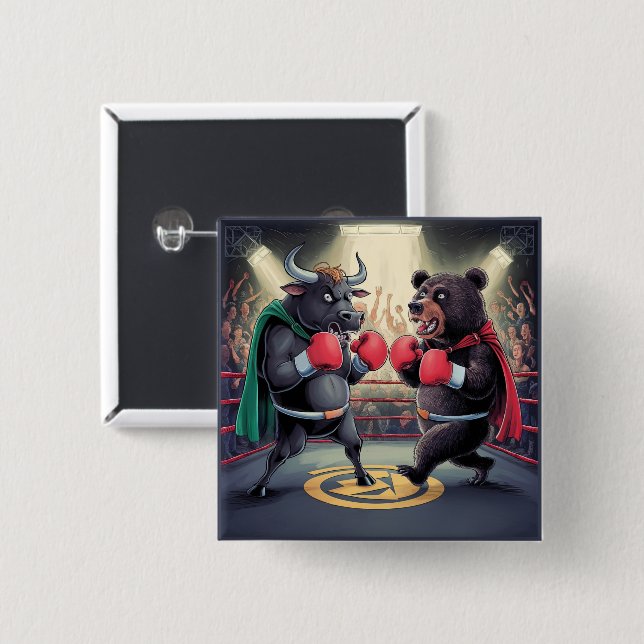 Bull and Bear Button (Front & Back)