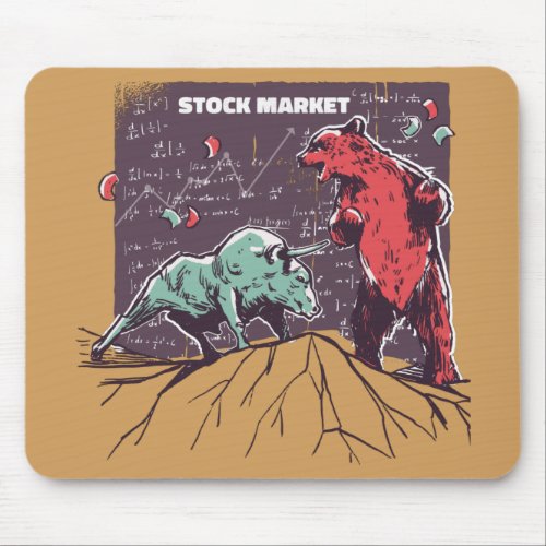 Bull and Bear Day Traders Gift Mouse Pad