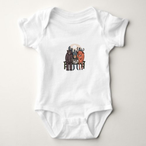 Bull And Bear _ Funny CryptoStocks Baby Bodysuit