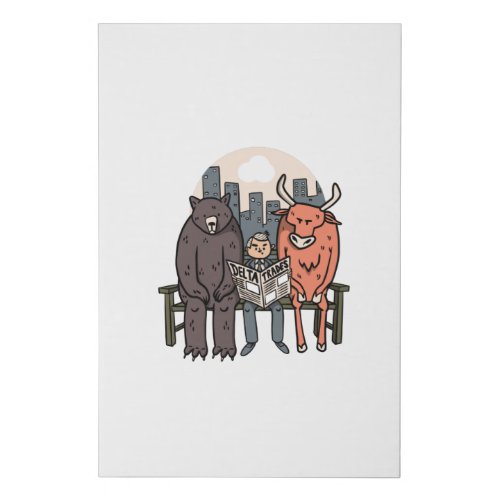 Bull And Bear _ Funny CryptoStocks Faux Canvas Print