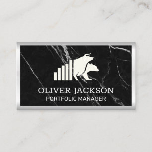 Bull and Bear Logo Stocks Finance Business Card