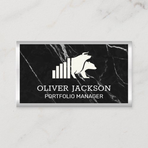 Bull and Bear Logo  Stocks Finance Business Card