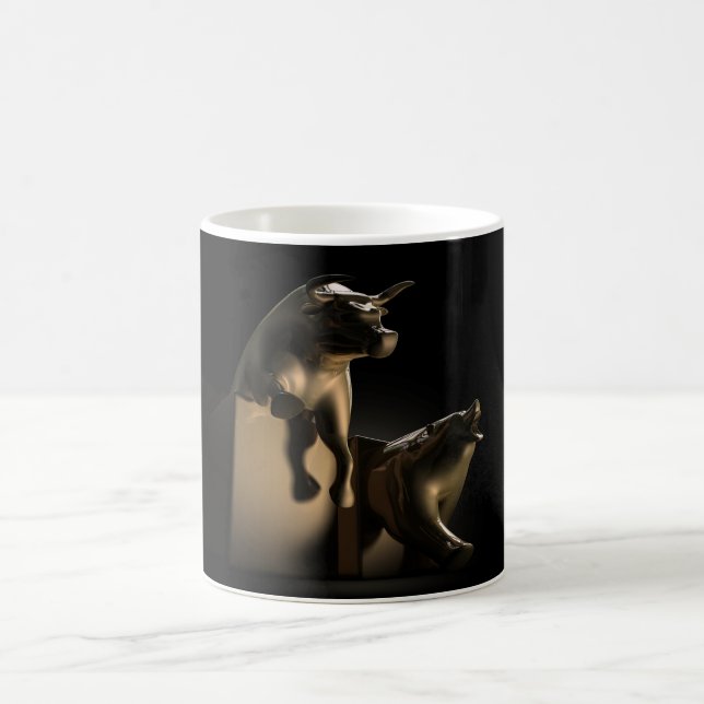 Bull And Bear Market Statues Coffee Mug (Center)