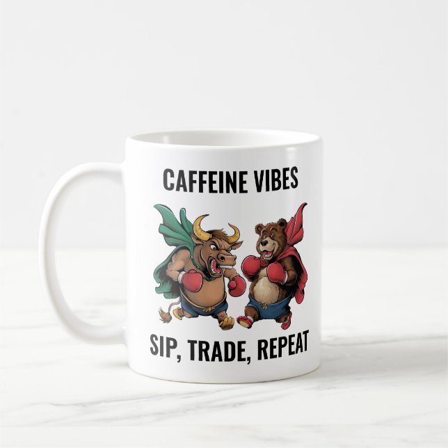 Bull and Bear Personalized Coffee Mug (Left)