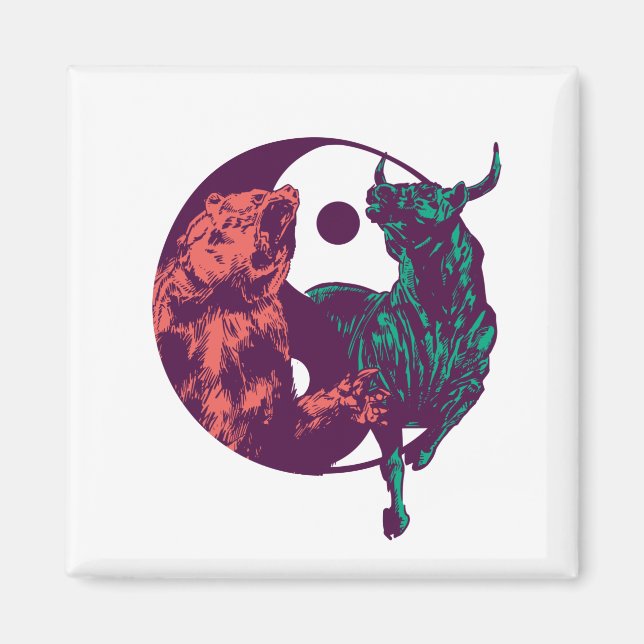 Bull and Bear - Stock Market Magnet (Front)