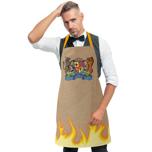 Bull and Boar Rampant BBQ Coat of Arms Apron