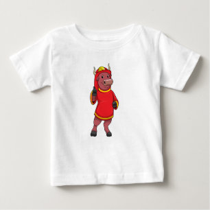 Bull as Firefighter with Helmet Baby T-Shirt