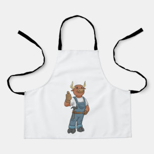 Bull as Handyman with Hammer Apron