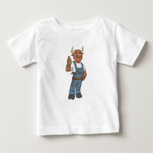 Bull as Handyman with Hammer Baby T_Shirt