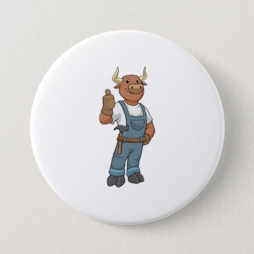 Bull as Handyman with Hammer Button