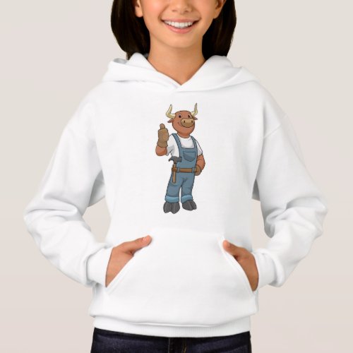 Bull as Handyman with Hammer Hoodie